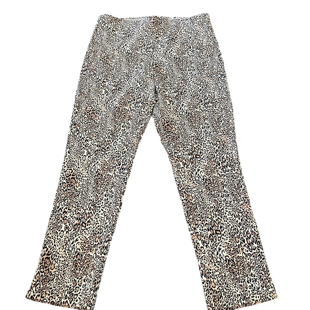 Chico's So Slimming Juliet Cheetah Print Pull On Ankle Pants, Size 1(US 8)